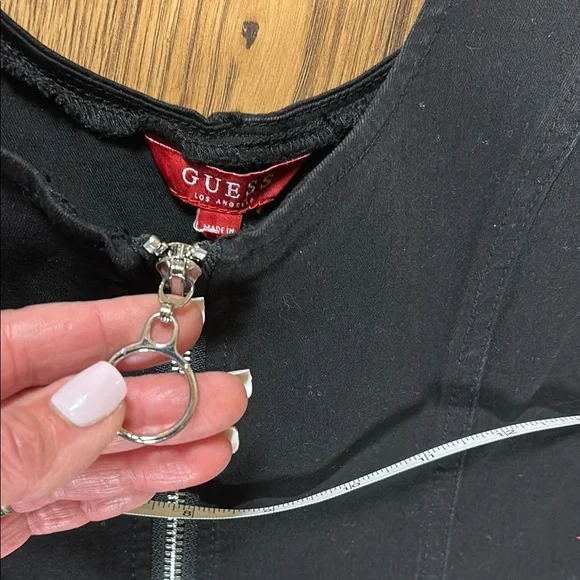 Guess Elegant Black denim Zipper Dress - Picture 4 of 5